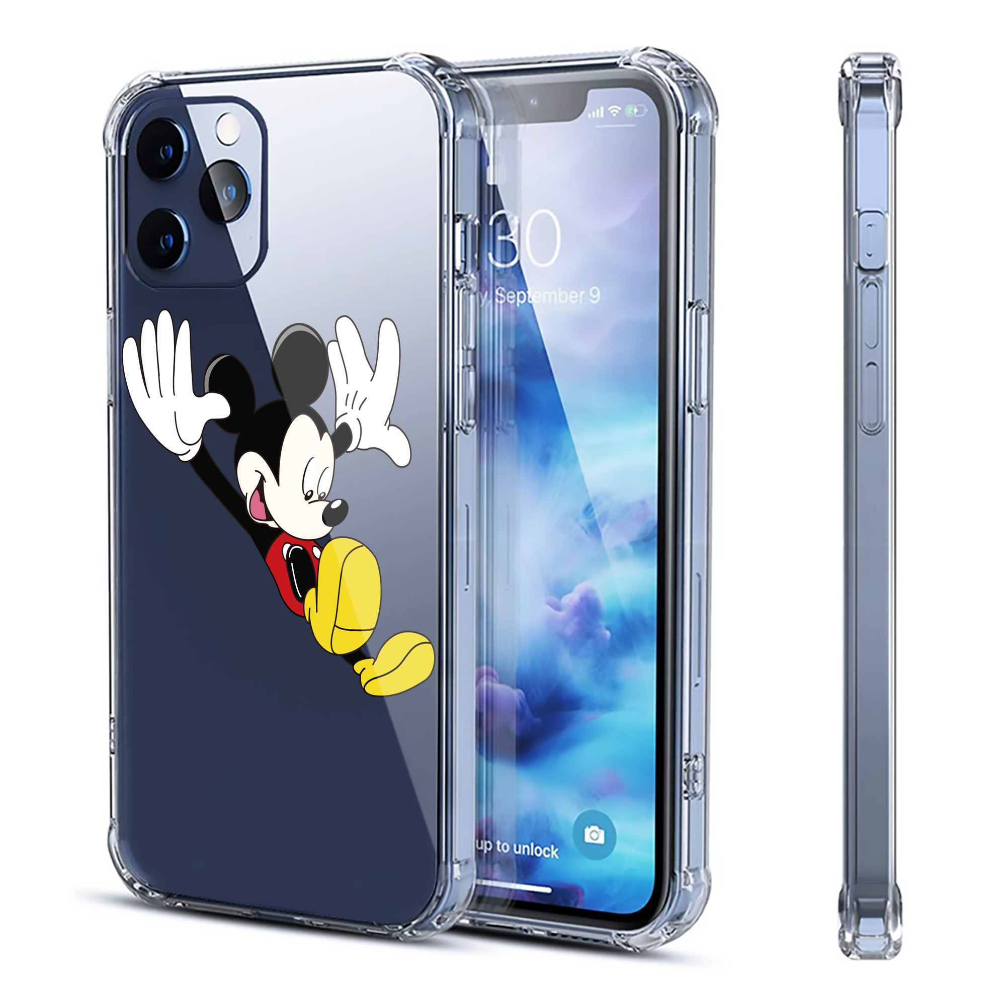 （画像用） ミッキーマウス Mickey Mouse 【iPhone 12シリーズ対応】透明スマホケース（クリアソフトケース）